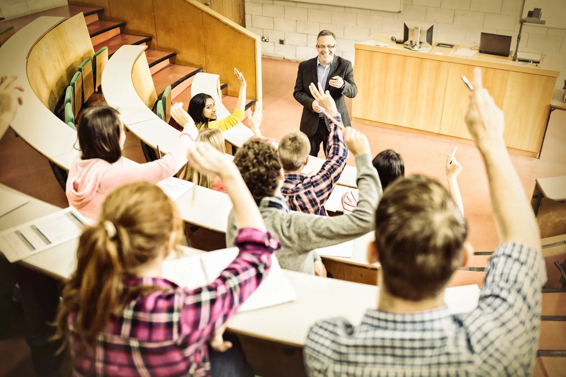 Lecture Hall Hands Up